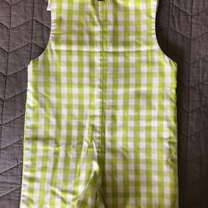 Summertime smocked train shortall, size 18 months